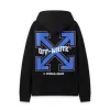 Off - White Black Hoodie With Colorful Embroidered Logo for Streetwear Fans #A54451