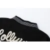 AMIRI Black Varsity Jacket With Intricate Embroidered Logos And Musical Note Accents #A54284