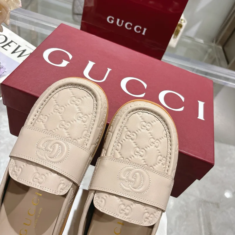 Gucci Womens Double G with GG Mules Gucci Slippers #A53223