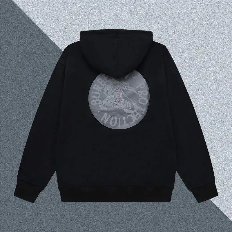 Burberry Black Hoodie With Iconic Equestrian Knight Logo And Classic Hooded Silhouette #A54430