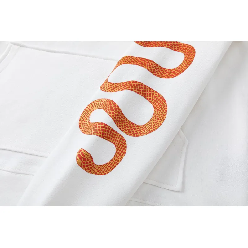 AMIRI Black/White Hoodie With Bold Logo And Orange Graphic Sleeves For Streetwear Style #A54282