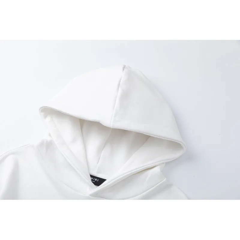 AMIRI Black/White Hoodie With Bold Logo And Orange Graphic Sleeves For Streetwear Style #A54282