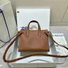 Burberry Timeless White Leather Handbag with Gold - Accented Lock and Dual Handles size:24×3×9cm #A54100