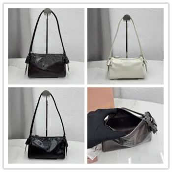 Miu Miu Ribbon Oil-Wax Leather Shoulder Bag 21×12.5×9.5cm #A65026