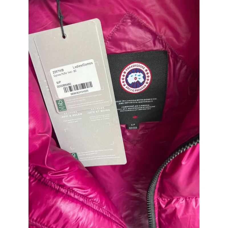 Ca*Goose Black logo Cypress Puffer Series Fitted Solid Color Glossy High Neck Sleeveless Windproof Down Jacket #A57848