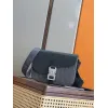 D-ior Saddle Messenger Bag – Anthracite Gray Oblique Jacquard & Grained Calfskin with Signature Aluminum Buckle #A59163
