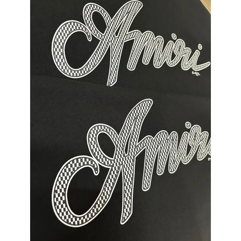 AMIRI Black Hoodie With Signature Script Logo For Timeless Streetwear Style #A54290