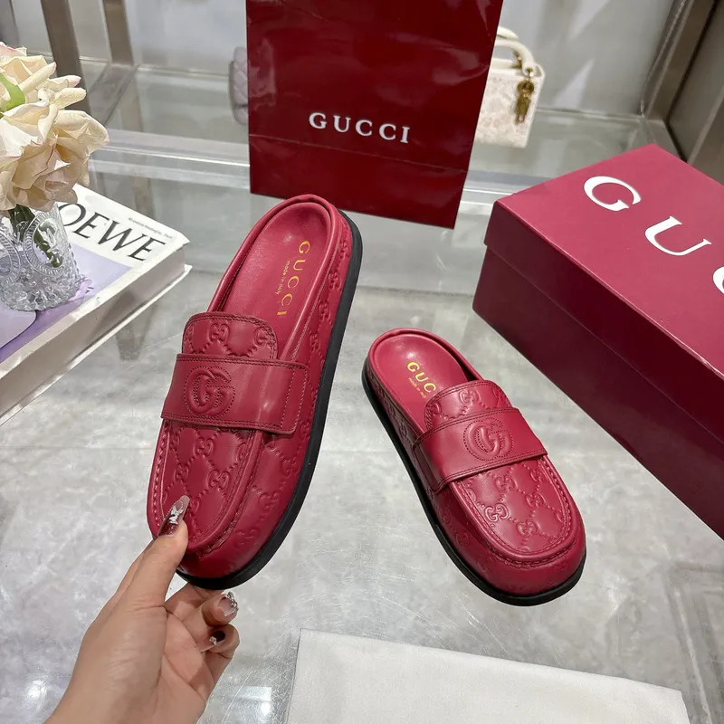 Gucci Womens Double G with GG Mules Gucci Slippers #A53223