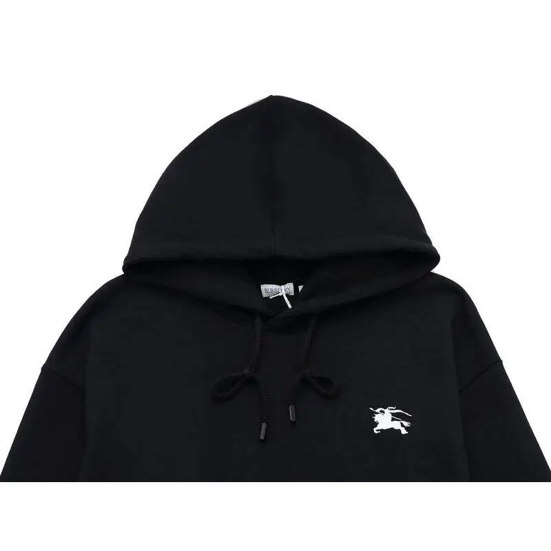 Burberry Black Hoodie With Iconic Equestrian Knight Logo And Classic Hooded Silhouette #A54430