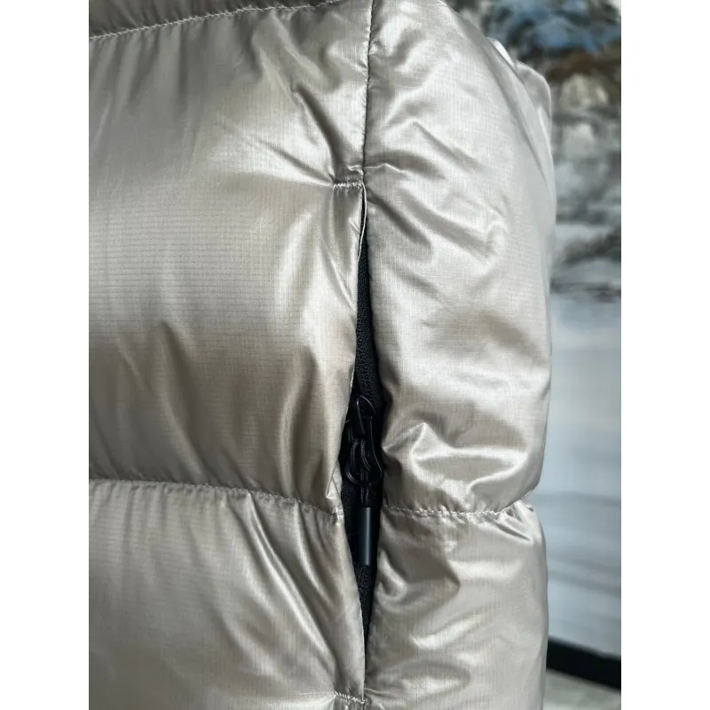 Ca*Goose Black logo Cypress Puffer Series Fitted Solid Color Glossy High Neck Sleeveless Windproof Down Jacket #A57853 Ca*Goose Black logo Cypress Puffer Series Fitted Solid Color Glossy High Neck Sleeveless Windproof Down Jacket #A57853