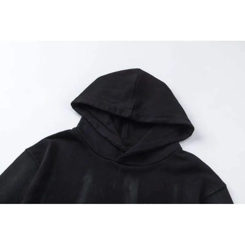 AMIRI Black Hoodie With Subtle Logo And Vintage Washed Finish #A54433