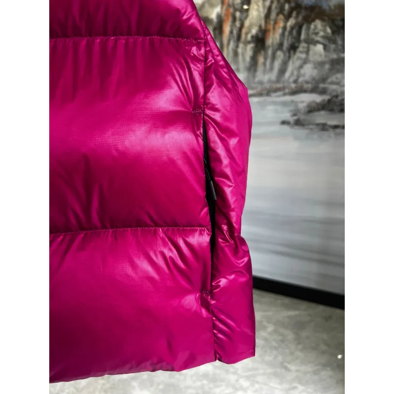 Ca*Goose Black logo Cypress Puffer Series Fitted Solid Color Glossy High Neck Sleeveless Windproof Down Jacket #A57848