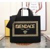 Replica Fendi Tote Textured Canvas Gold Logo Greek Key Bag Epitomizing Timeless Luxury size:35×17×31cm #A54202