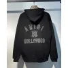 AMIRI Black Hoodie With Bold White Hollywood Logo And Ornate Emblem #A54289