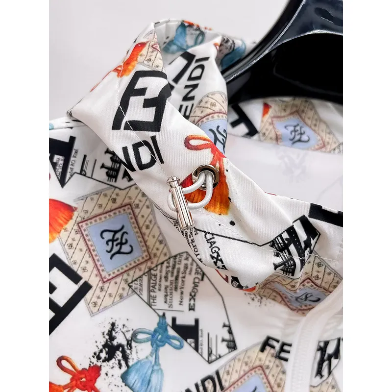 Fendi Designer Floral   Logo Print Windbreaker - Unisex Sun Protection Jacket #A53154