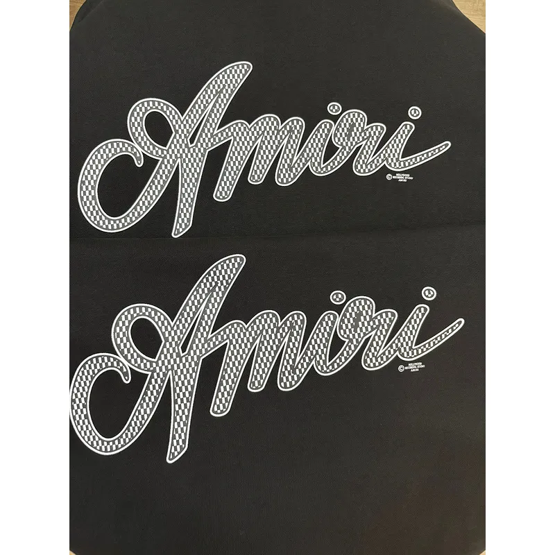 AMIRI Black Hoodie With Signature Script Logo For Timeless Streetwear Style #A54290