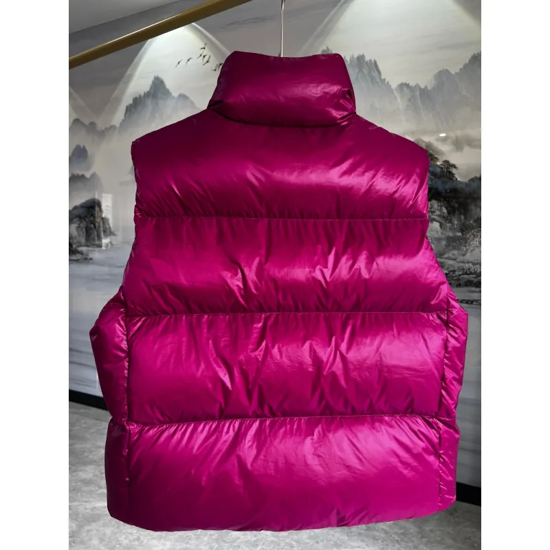 Ca*Goose Black logo Cypress Puffer Series Fitted Solid Color Glossy High Neck Sleeveless Windproof Down Jacket #A57848
