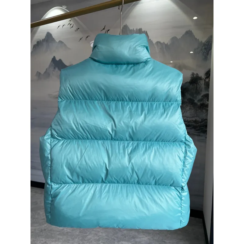 Ca*Goose Black logo Cypress Puffer Series Fitted Solid Color Glossy High Neck Sleeveless Windproof Down Jacket #A57852