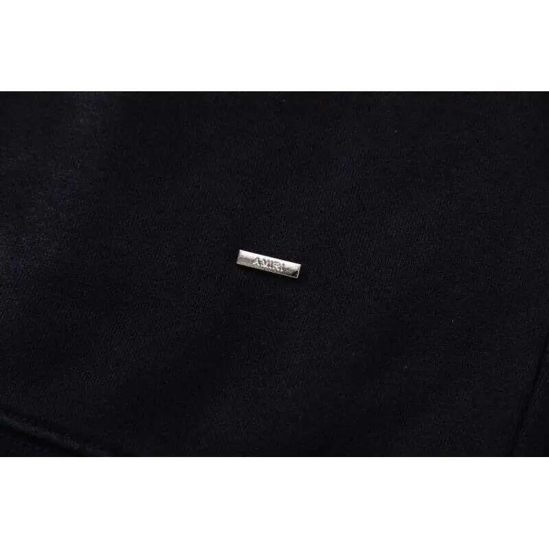 AMIRI Black Hoodie With Subtle Logo And Vintage Washed Finish #A54433