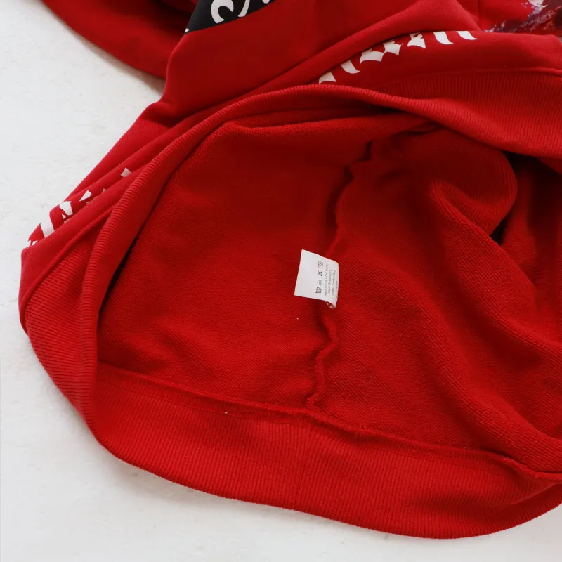 Godspeed Red/Black Hoodie With Hollywood Graphic And Intricate Back Design #A54413