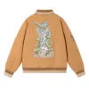 Black AMIRI Bomber Jacket With Angel And Garden Embroidery For Fashion Fans #A54406