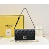 Chic Black Fendi Crossbody Bag With Embossed FF Motif And Chain Strap For Timeless Style size:21×5×11cm #A54311 Chic Black Fendi Crossbody Bag With Embossed FF Motif And Chain Strap For Timeless Style size:21×5×11cm #A54311
