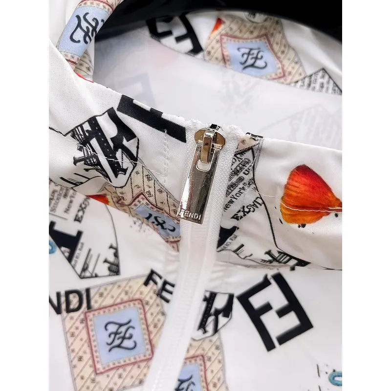 Fendi Designer Floral   Logo Print Windbreaker - Unisex Sun Protection Jacket #A53154