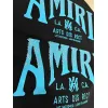 AMIRI Black Hoodie With Glittery Blue Back Logo And Brand Details #A54287 AMIRI Black Hoodie With Glittery Blue Back Logo And Brand Details #A54287