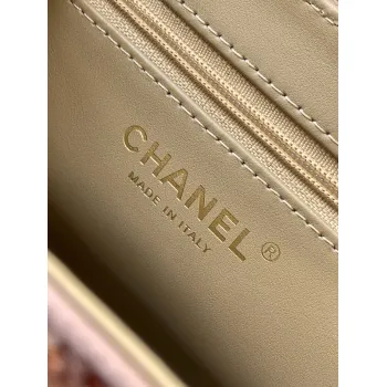 Chanel Sequined Top Handle Bags In Brown And Orange With Signature CC Logo size:13×19×7cm #A54383