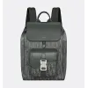 D-ior Hit the Road Backpack with Flap – Anthracite Gray Oblique Jacquard & Grained Calfskin  #A59161