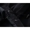 Burberry Mens Black Hooded Windbreaker Jacket with Brand Emblem #A54306