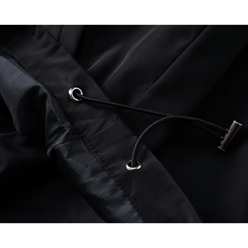 Burberry Mens Black Hooded Windbreaker Jacket with Brand Emblem #A54306