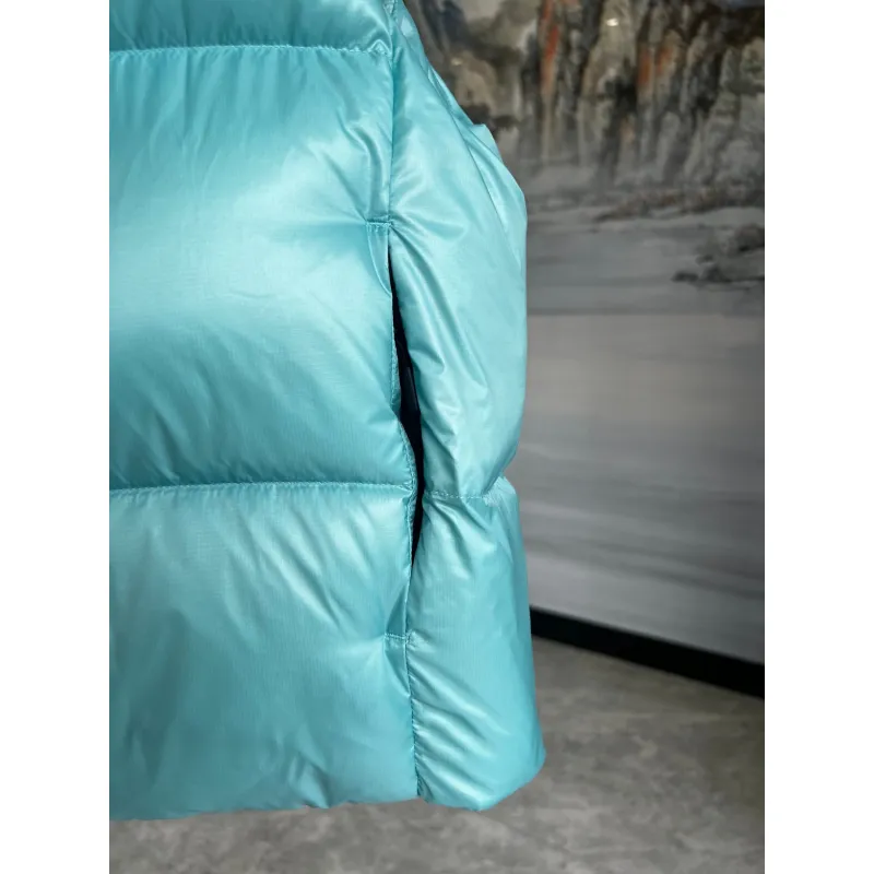Ca*Goose Black logo Cypress Puffer Series Fitted Solid Color Glossy High Neck Sleeveless Windproof Down Jacket #A57852
