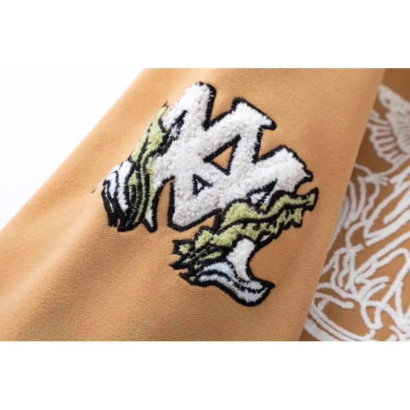 Black AMIRI Bomber Jacket With Angel And Garden Embroidery For Fashion Fans #A54406