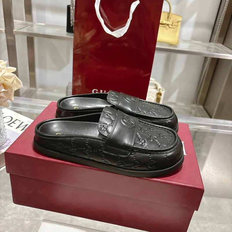 Gucci Womens Double G with GG Mules Gucci Slippers #A53223
