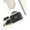 Chanel Black Quilted Leather Handbag With Gold Chain Strap And Iconic CC Logo size:18×29×8cm #A54386