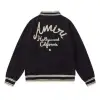 Amiri Navy Blue Varsity Jacket With Embroidered Logo And Striped Details #A54437