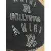 AMIRI Black Hoodie With Bold White Hollywood Logo And Ornate Emblem #A54289