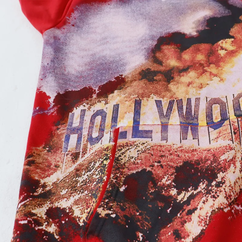 Godspeed Red/Black Hoodie With Hollywood Graphic And Intricate Back Design #A54413
