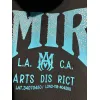 AMIRI Black Hoodie With Glittery Blue Back Logo And Brand Details #A54287 AMIRI Black Hoodie With Glittery Blue Back Logo And Brand Details #A54287