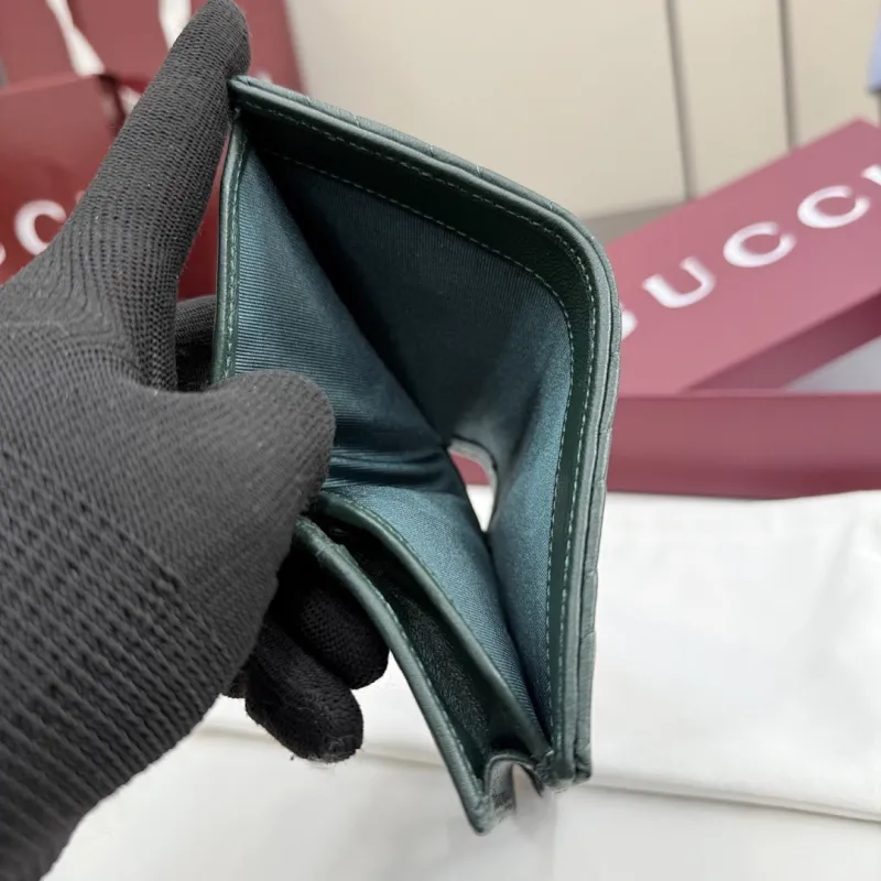 Gucci 466492 GG Marmont Compact Wallet - Dark Green #A60912