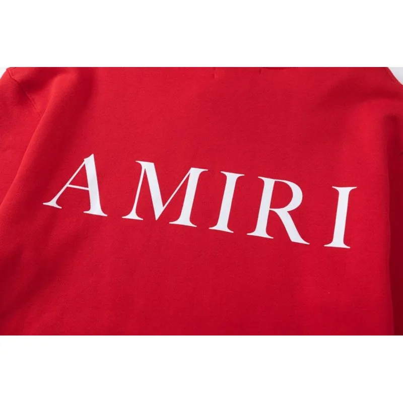 White/Black/Red AMIRI Hoodie With Bold Back Logo For Stylish Casual Outfits #A54407
