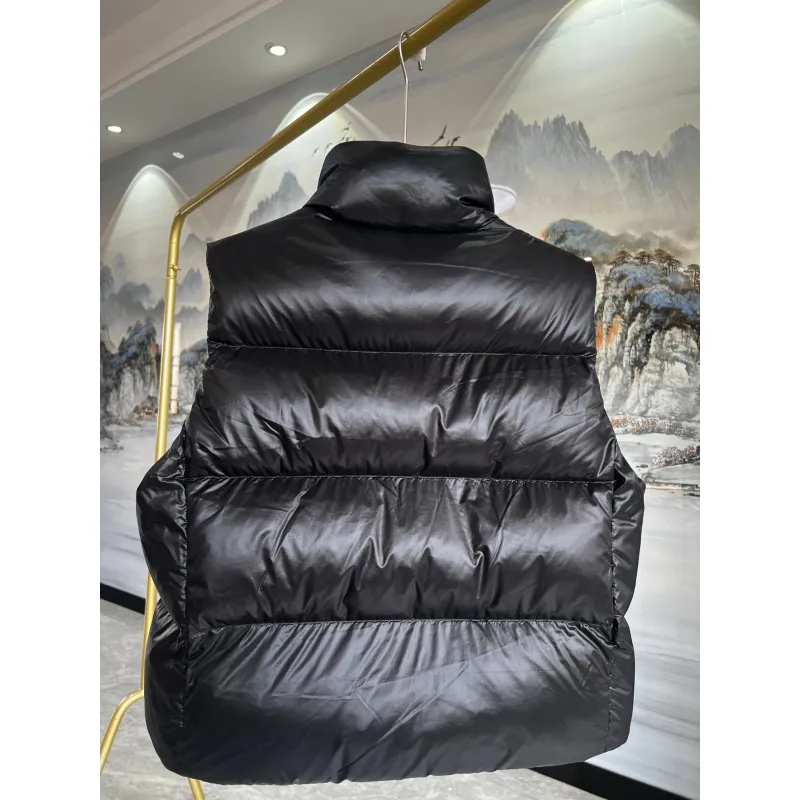 Ca*Goose Black logo Cypress Puffer Series Fitted Solid Color Glossy High Neck Sleeveless Windproof Down Jacket #A57854 Ca*Goose Black logo Cypress Puffer Series Fitted Solid Color Glossy High Neck Sleeveless Windproof Down Jacket #A57854