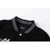 AMIRI Black Varsity Jacket With Intricate Embroidered Logos And Musical Note Accents #A54284