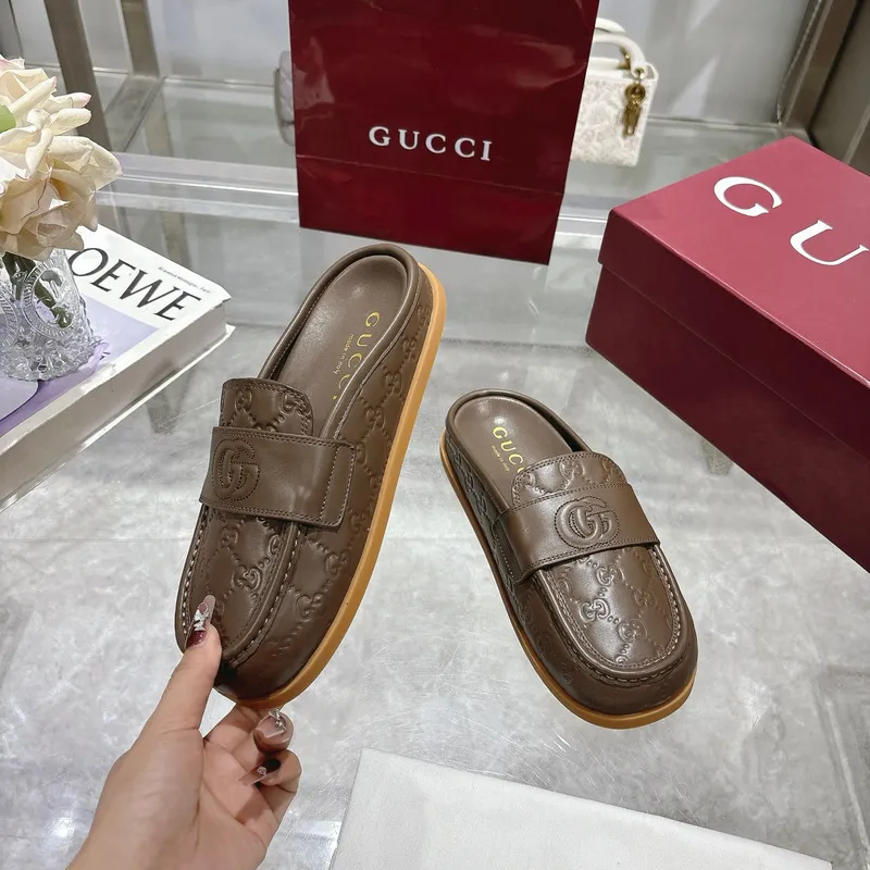 Gucci Womens Double G with GG Mules Gucci Slippers #A53223