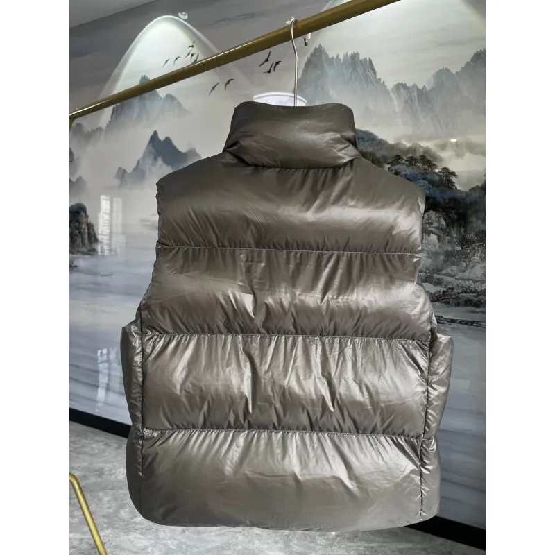 Ca*Goose Black logo Cypress Puffer Series Fitted Solid Color Glossy High Neck Sleeveless Windproof Down Jacket #A57853 Ca*Goose Black logo Cypress Puffer Series Fitted Solid Color Glossy High Neck Sleeveless Windproof Down Jacket #A57853
