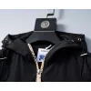 Burberry Mens Black Hooded Windbreaker Jacket with Brand Emblem #A54306