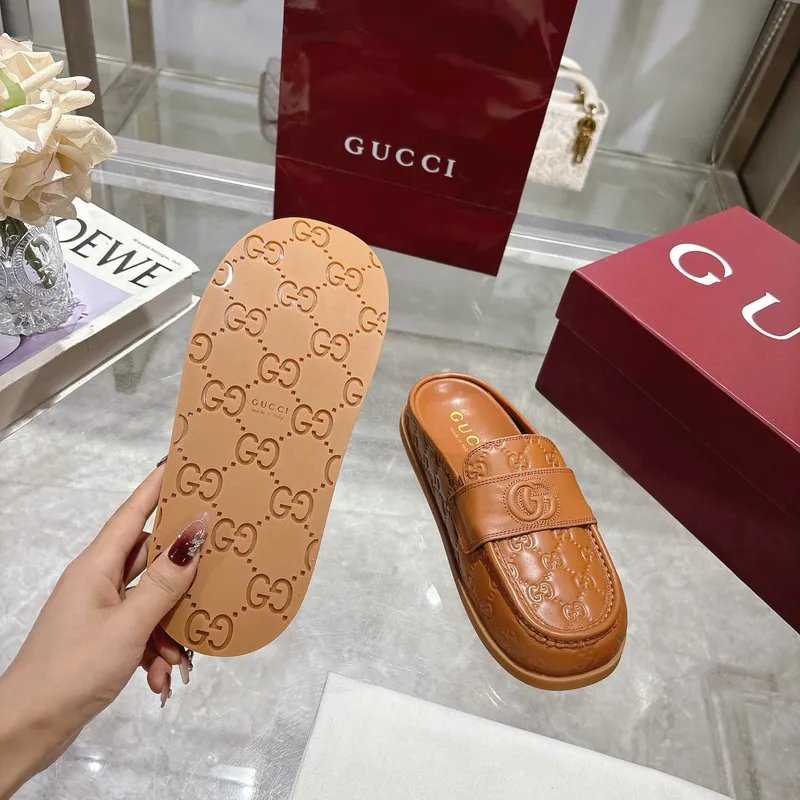 Gucci Womens Double G with GG Mules Gucci Slippers #A53223