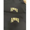 AMIRI Black Hoodie With Large Back Gold Logo And Ornate Design Elements #A54286