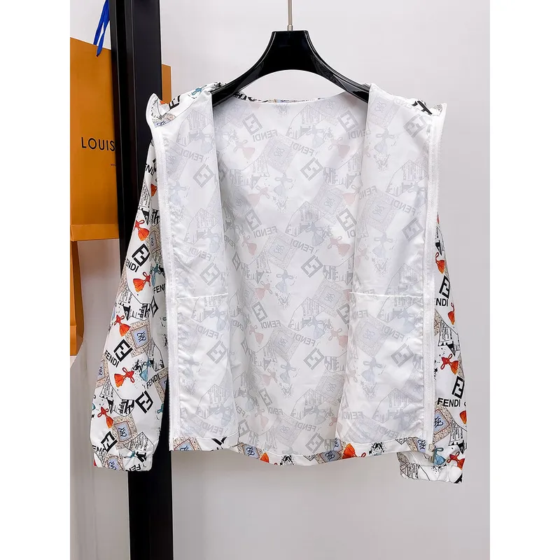 Fendi Designer Floral   Logo Print Windbreaker - Unisex Sun Protection Jacket #A53154